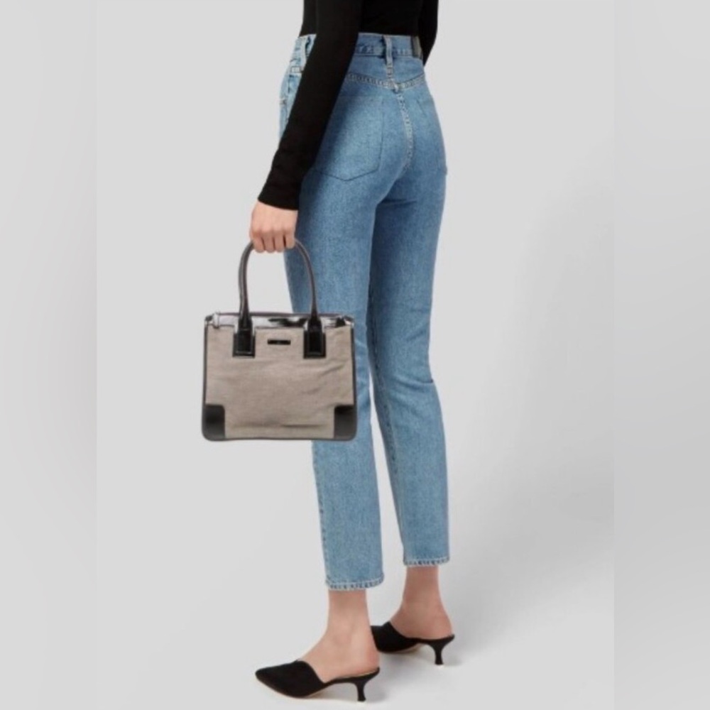 Gucci Vintage Canvas and Patent Leather Tote